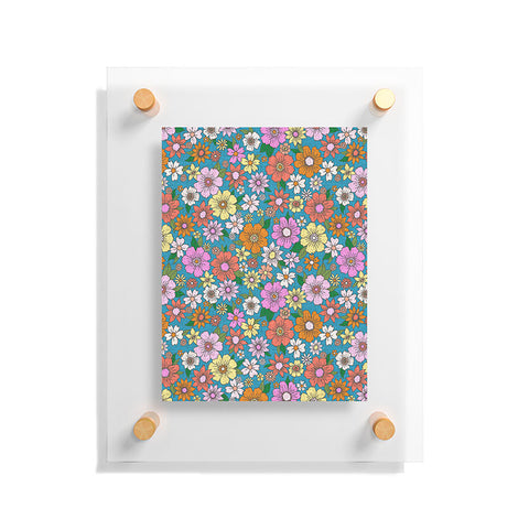 Schatzi Brown Betty Floral Turquoise Floating Acrylic Print