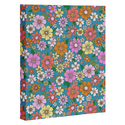Schatzi Brown Betty Floral Turquoise Art Canvas