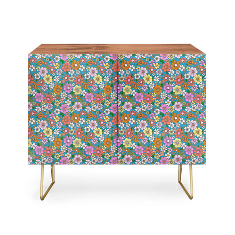 Schatzi Brown Betty Floral Turquoise Credenza