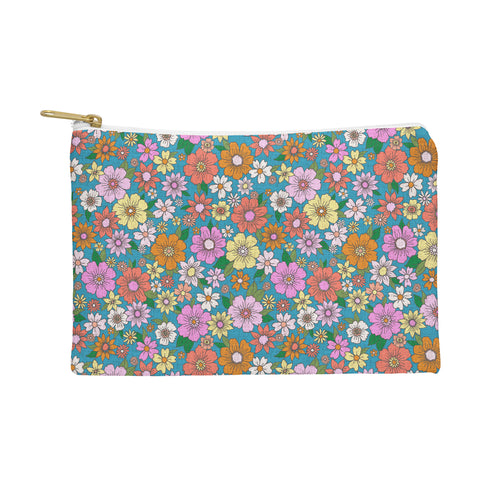 Schatzi Brown Betty Floral Turquoise Pouch