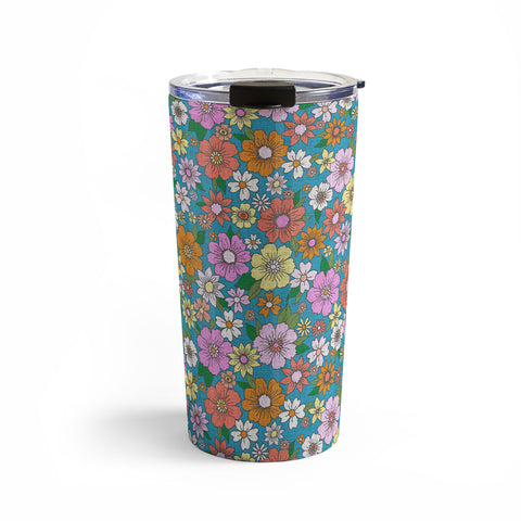 Schatzi Brown Betty Floral Turquoise Travel Mug