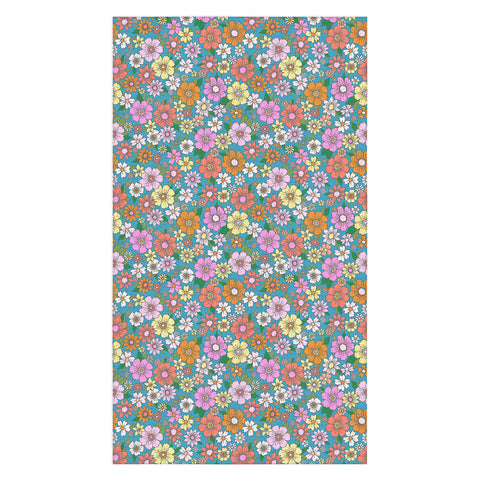 Schatzi Brown Betty Floral Turquoise Tablecloth