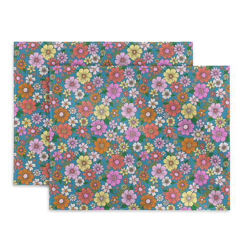Schatzi Brown Betty Floral Turquoise Placemat