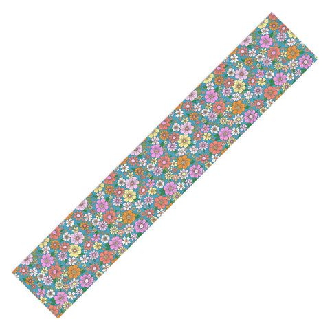Schatzi Brown Betty Floral Turquoise Table Runner
