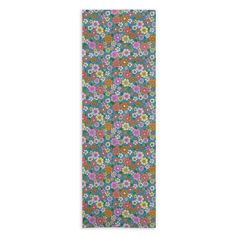 Schatzi Brown Betty Floral Turquoise Yoga Towel