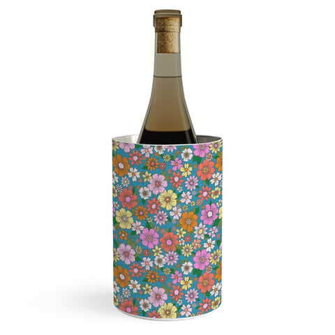 Schatzi Brown Betty Floral Turquoise Wine Chiller