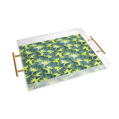 Schatzi Brown Bird of Paradise Green Acrylic Tray