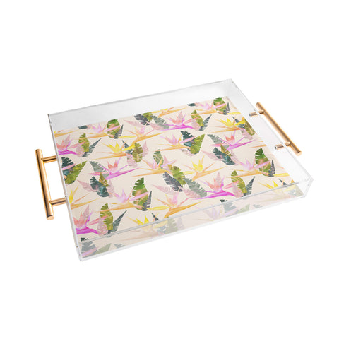 Schatzi Brown Birdie Tropical Ivory Acrylic Tray