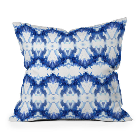 Schatzi Brown Blue Water Love Number 6 Outdoor Throw Pillow