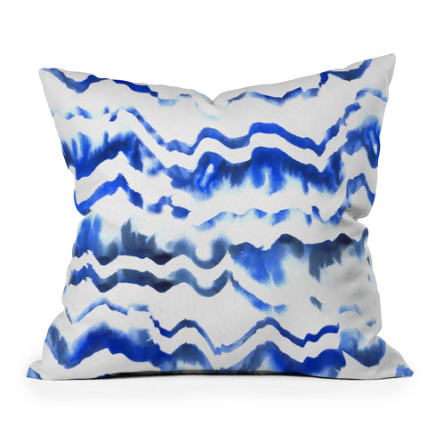 Schatzi Brown Blue Water Love Outdoor Throw Pillow