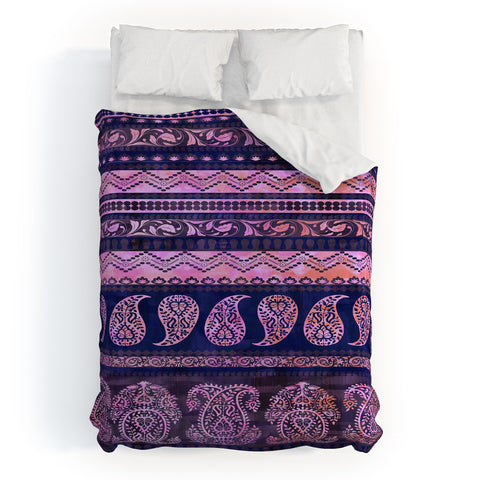 Schatzi Brown Bodhi Bohemian Stripe Purple Duvet Cover