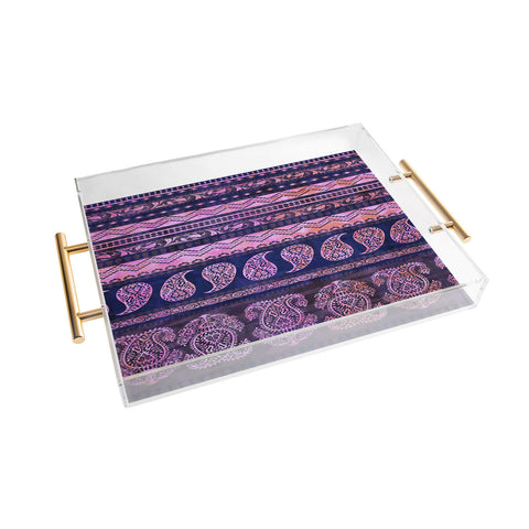Schatzi Brown Bodhi Bohemian Stripe Purple Acrylic Tray