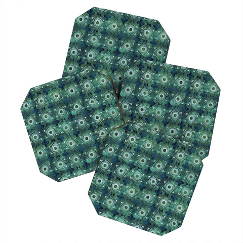 Schatzi Brown Boho Basic 18 Green Coaster Set