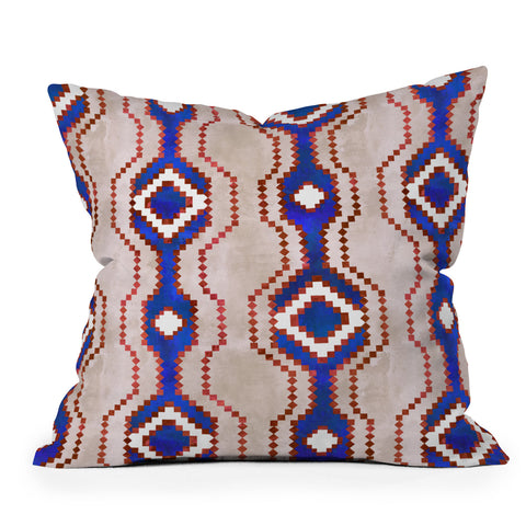 Schatzi Brown Boho Basic Eye RWB Outdoor Throw Pillow