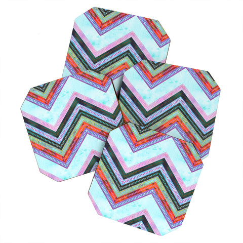 Schatzi Brown Boho Chevron 1B Coaster Set
