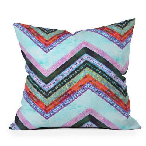 Schatzi Brown Boho Chevron 1B Outdoor Throw Pillow