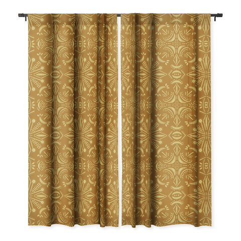 Schatzi Brown Boho Moon Golden Blackout Window Curtain