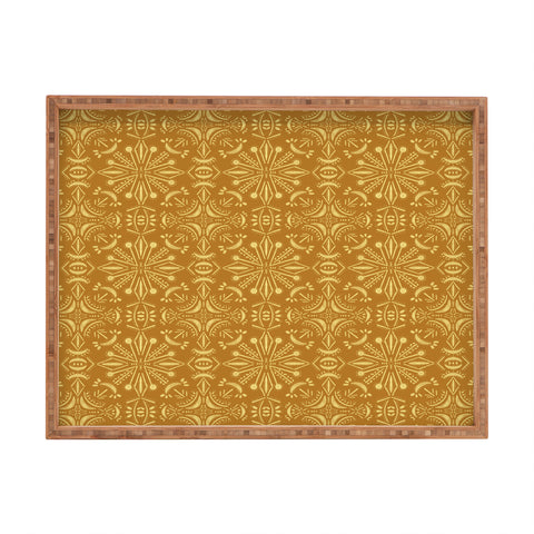 Schatzi Brown Boho Moon Golden Rectangular Tray