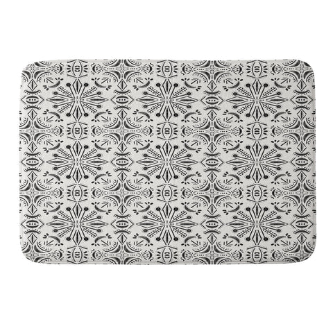 Schatzi Brown Boho Moons Black and White Memory Foam Bath Mat