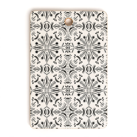 Schatzi Brown Boho Moons Black and White Cutting Board Rectangle