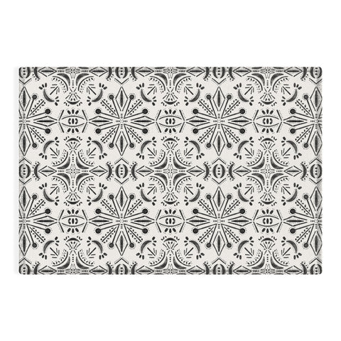 Schatzi Brown Boho Moons Black and White Outdoor Rug