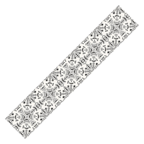 Schatzi Brown Boho Moons Black and White Table Runner