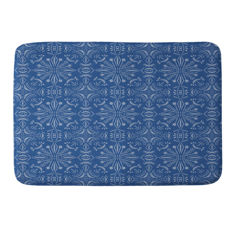 Schatzi Brown Boho Moons Blues Memory Foam Bath Mat