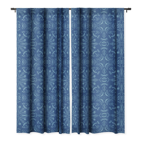 Schatzi Brown Boho Moons Blues Blackout Window Curtain