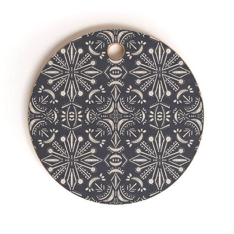 Schatzi Brown Boho Moons Charcoal Cutting Board Round