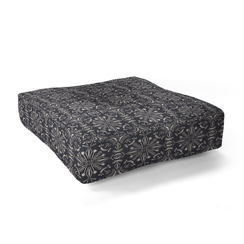 Schatzi Brown Boho Moons Charcoal Floor Pillow Square