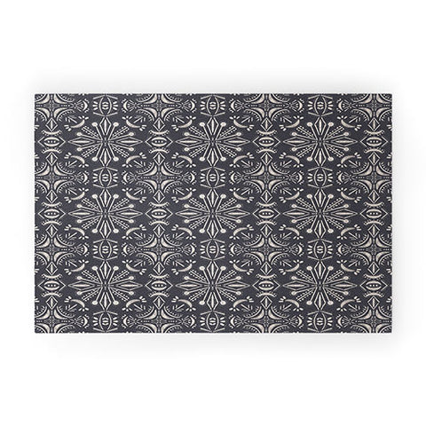 Schatzi Brown Boho Moons Charcoal Welcome Mat