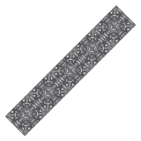 Schatzi Brown Boho Moons Charcoal Table Runner