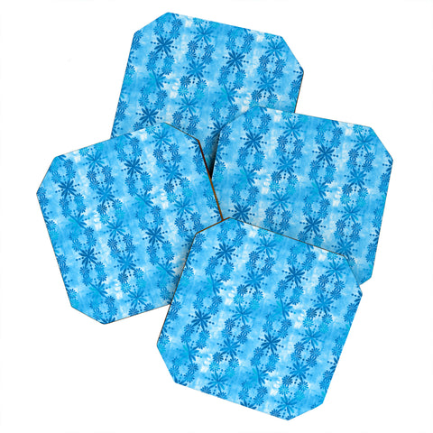 Schatzi Brown Boho Turquoise Flower Coaster Set