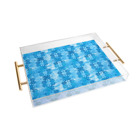Schatzi Brown Boho Turquoise Flower Acrylic Tray