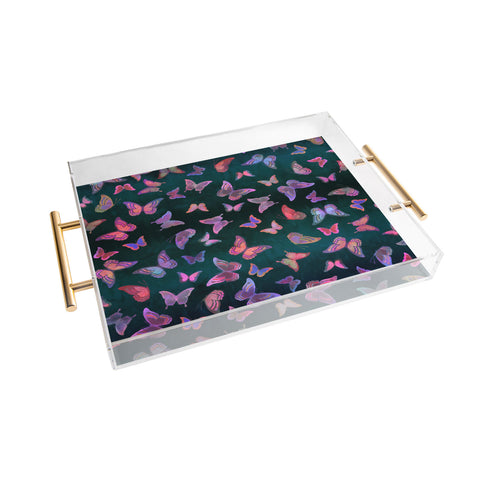 Schatzi Brown Butterfly Forest Green Acrylic Tray