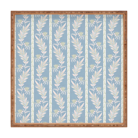 Schatzi Brown Celine Emma leaf vine blue Square Tray