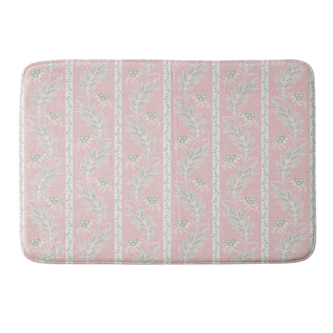 Schatzi Brown Celine Emma leaf vine pink Memory Foam Bath Mat