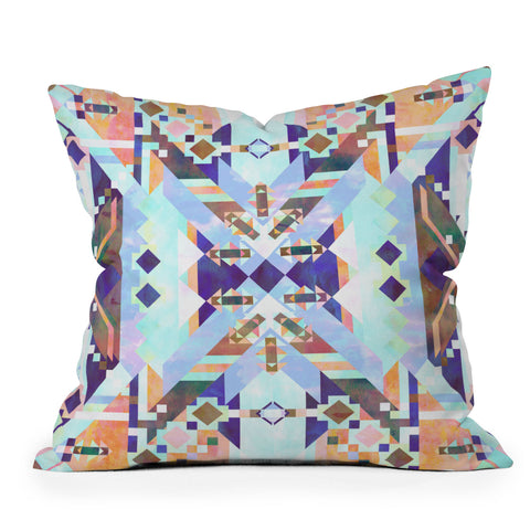 Schatzi Brown Chichen Itza Light Outdoor Throw Pillow