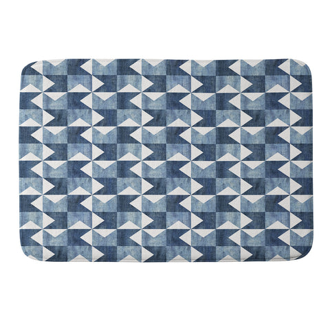 Schatzi Brown Denim Geo Quilt Memory Foam Bath Mat