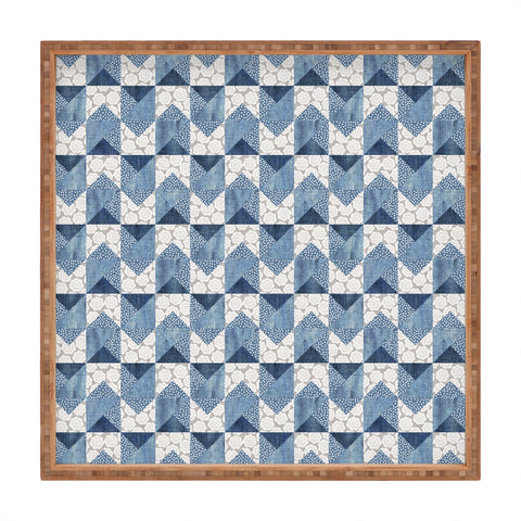 Schatzi Brown Denim Lucy Floral Quilt Square Tray