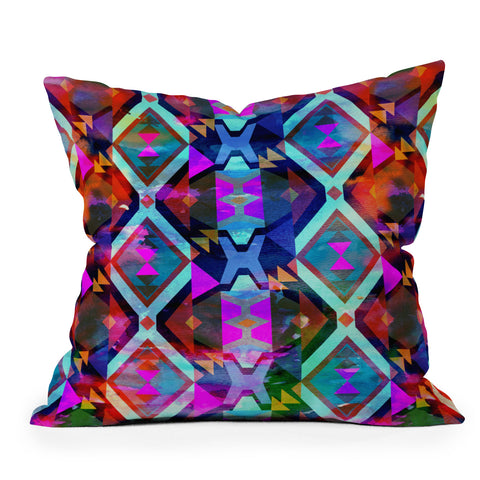 Schatzi Brown Diamond Fiesta Outdoor Throw Pillow