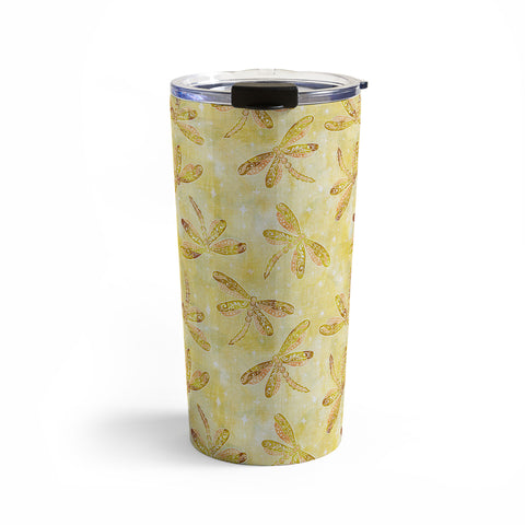 Schatzi Brown Dragonfly Golden Travel Mug