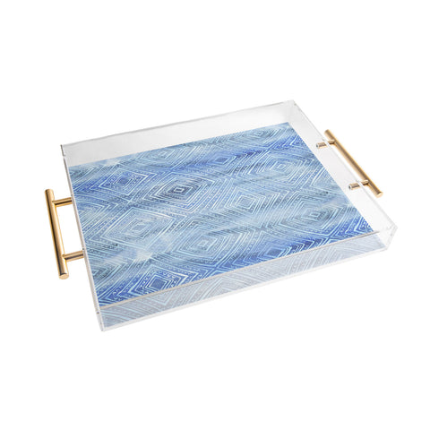 Schatzi Brown Drawn Diamond Chambray Acrylic Tray