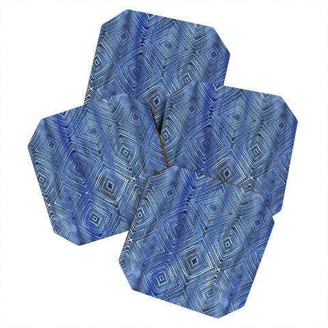Schatzi Brown Drawn Diamond Denim Coaster Set