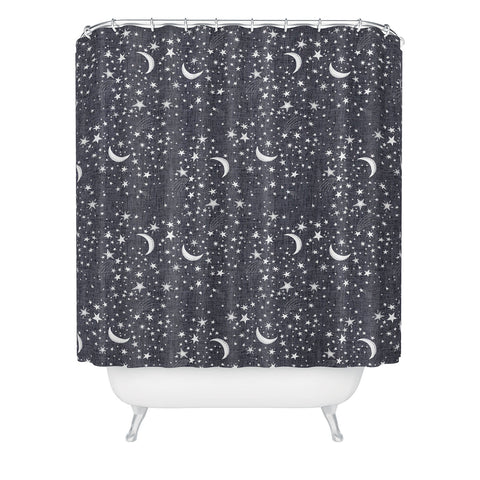 Schatzi Brown Dreaming of Stars Night Shower Curtain