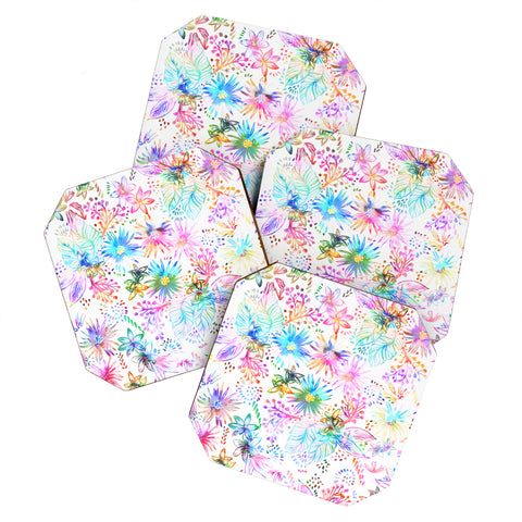 Schatzi Brown Eden Floral White Coaster Set