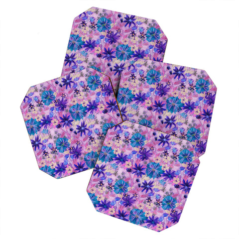 Schatzi Brown Elizabeth Floral Pink Coaster Set
