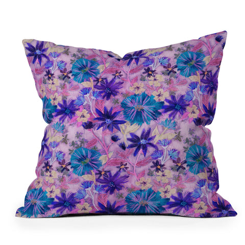 Schatzi Brown Elizabeth Floral Pink Outdoor Throw Pillow