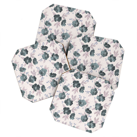 Schatzi Brown Emma Floral Stone Coaster Set