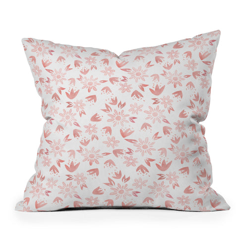 Schatzi Brown Erinn Floral Pink Outdoor Throw Pillow